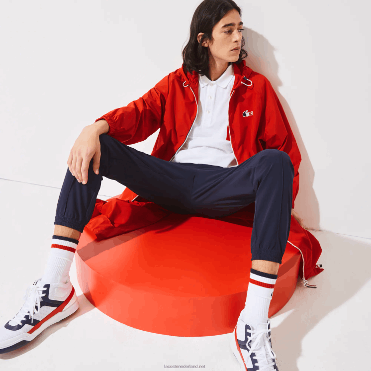 Lacoste sport franse sport spirit edition opvouwbare regenjas 0828H1295 rood wit marineblauw yy2 Heren