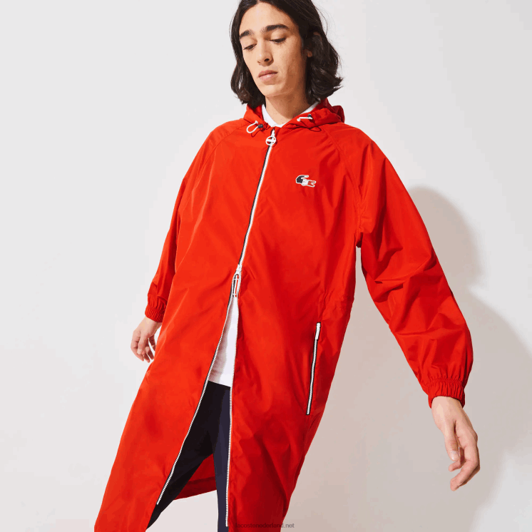 Lacoste sport franse sport spirit edition opvouwbare regenjas 0828H1295 rood wit marineblauw yy2 Heren