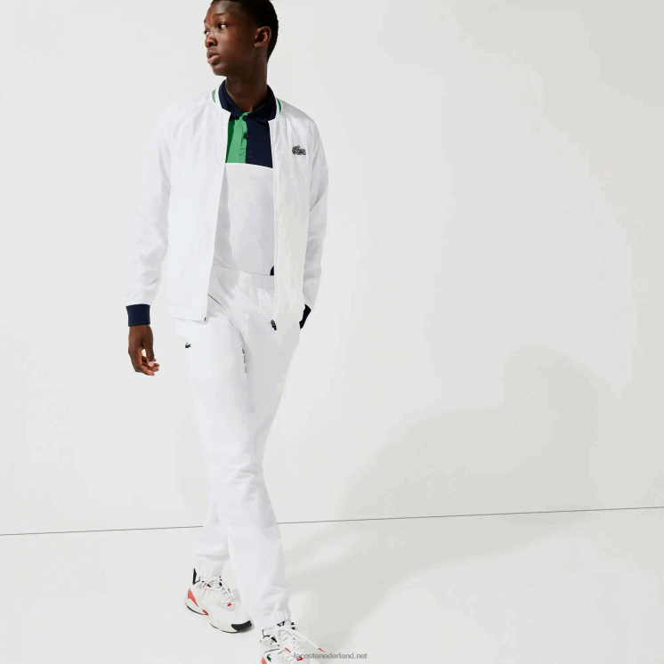 Lacoste sport lichtgewicht waterafstotend jack 0828H1321 wit marineblauw wit groen gqe Heren