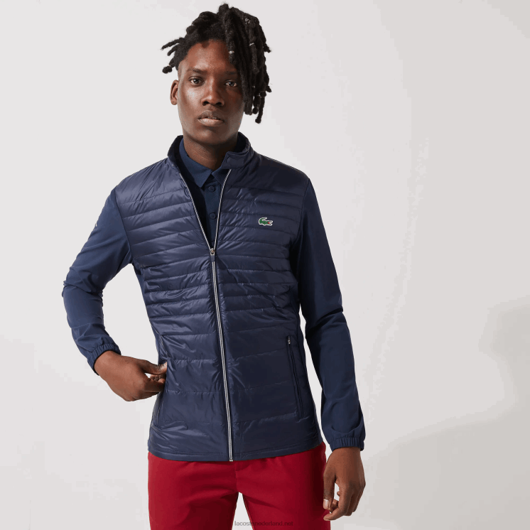 Lacoste sport lichtgewicht waterbestendig gewatteerd golfjack 0828H1302 marineblauw 5fs Heren
