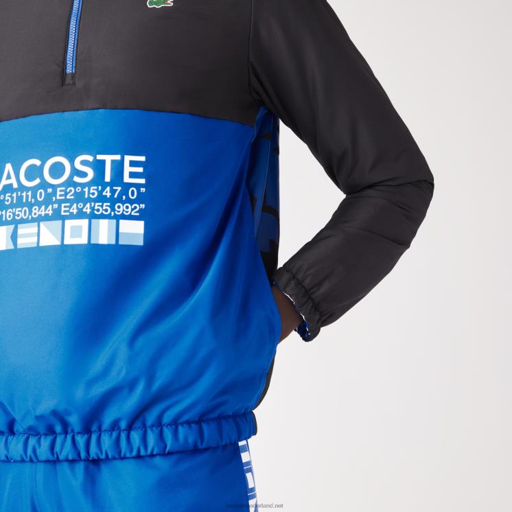 Lacoste sport omkeerbaar waterafstotend tennisjack 0828H1236 wit zwart blauw sbm Heren