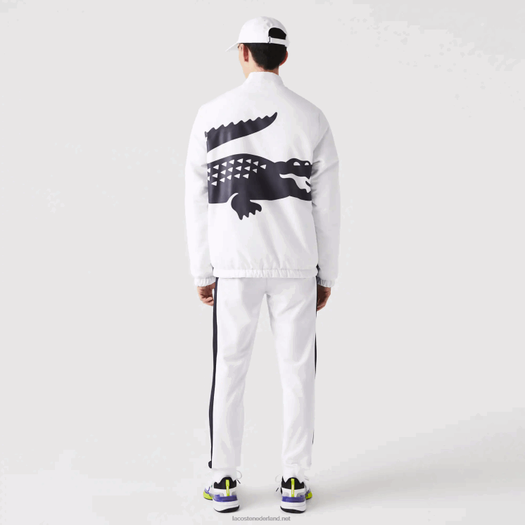 Lacoste sport omkeerbaar waterafstotend tennisjack 0828H1237 wit marineblauw 0l3 Heren
