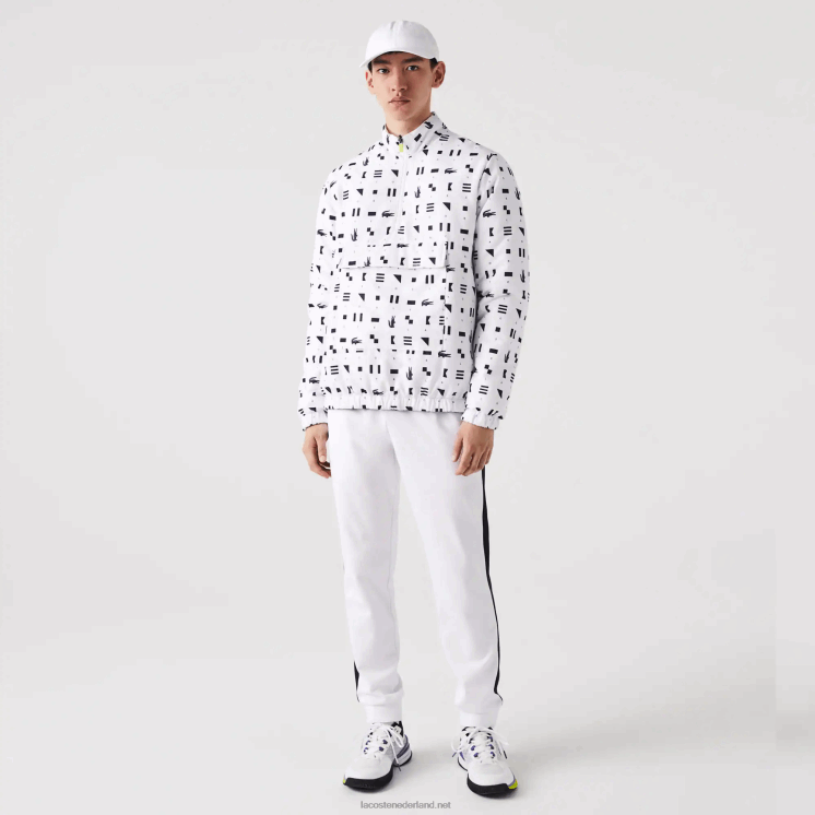 Lacoste sport omkeerbaar waterafstotend tennisjack 0828H1237 wit marineblauw 0l3 Heren