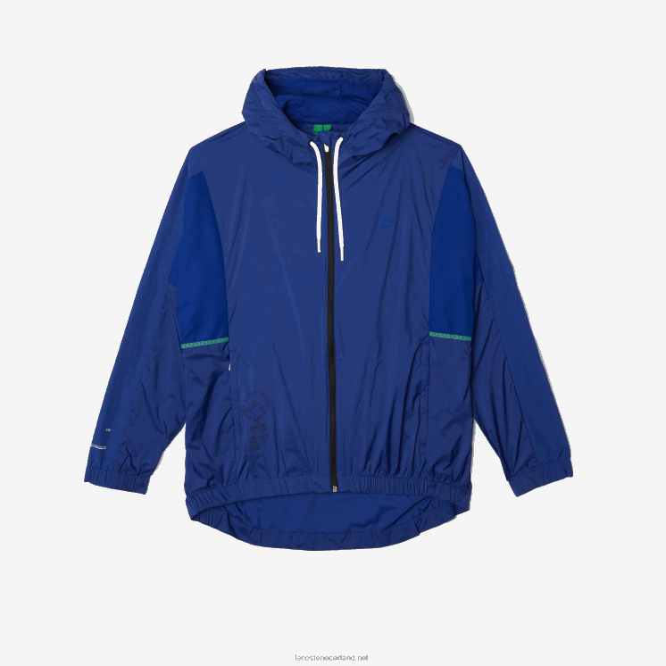 Lacoste sport packable nylon jack met rits 0828H1306 blauw zwart mqs Heren