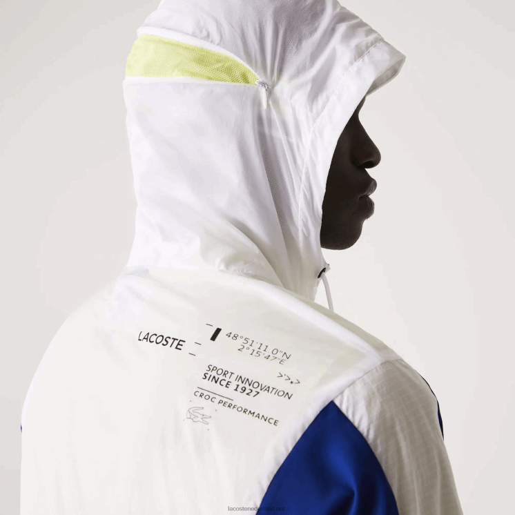 Lacoste sport packable nylon jack met rits 0828H1307 flitsende geel zwarte ght Heren