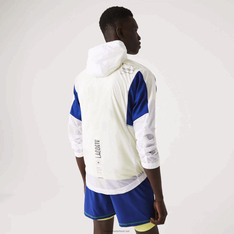 Lacoste sport packable nylon jack met rits 0828H1307 flitsende geel zwarte ght Heren