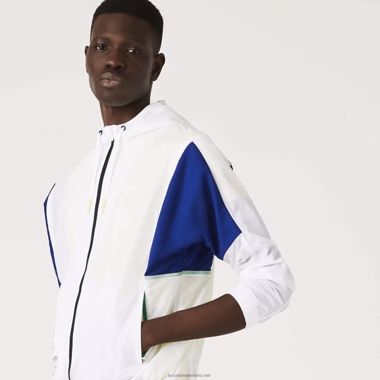 Lacoste sport packable nylon jack met rits 0828H1307 flitsende geel zwarte ght Heren