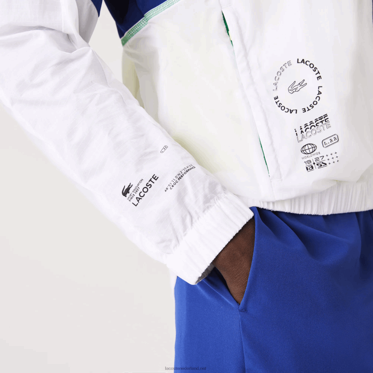 Lacoste sport packable nylon jack met rits 0828H1307 flitsende geel zwarte ght Heren