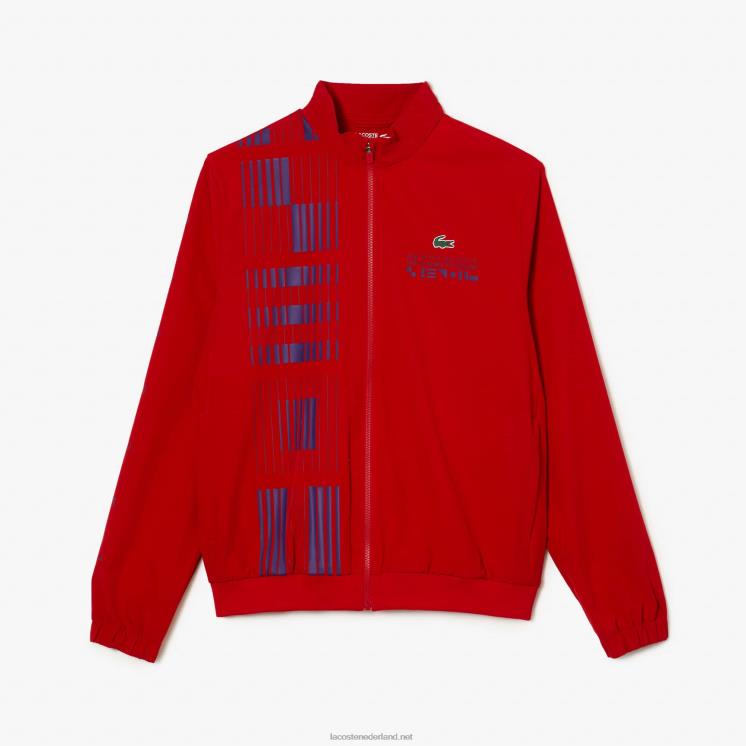 Lacoste sport x novak djokovic trainingsjack 0828H1266 rood paars trf Heren