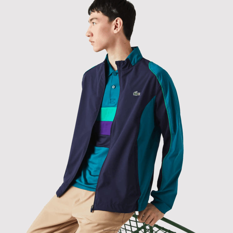 Lacoste sportief opvouwbaar golfjack 0828H1277 marineblauw groen 6h2 Heren