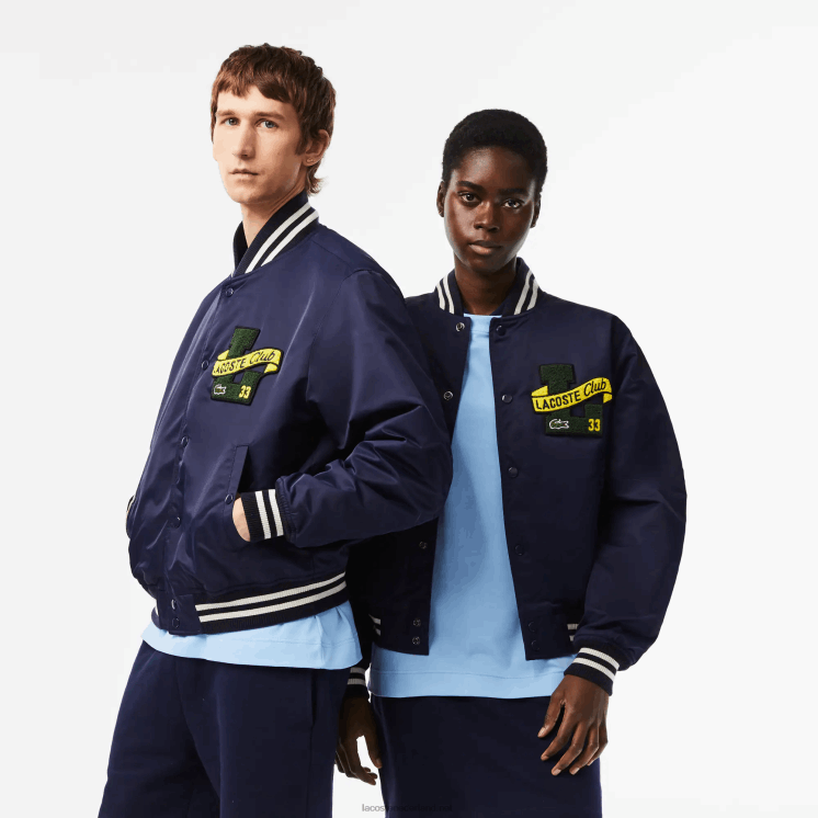Lacoste teddy jas 0828H383 marineblauw 166 Heren
