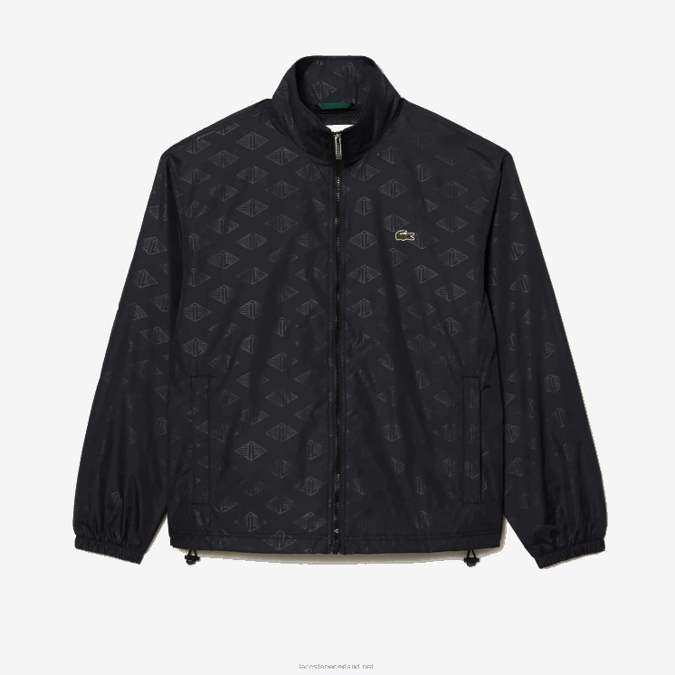 Lacoste trainingsjack met monogramprint 0828H377 zwart 031 Heren