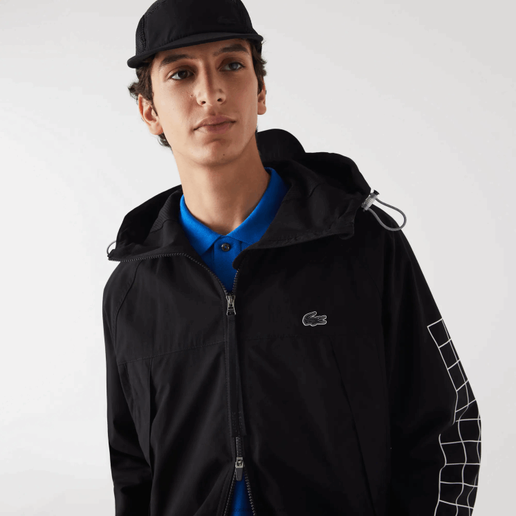 Lacoste twill jack met merknaam 0828H1292 zwart 031 Heren