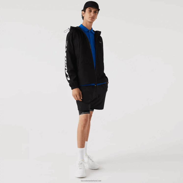 Lacoste twill jack met merknaam 0828H1292 zwart 031 Heren