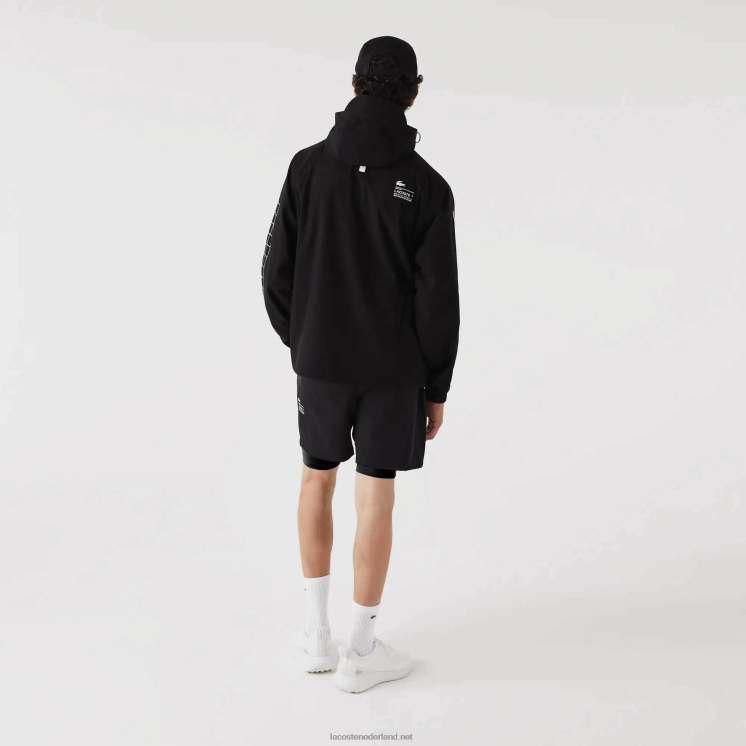 Lacoste twill jack met merknaam 0828H1292 zwart 031 Heren