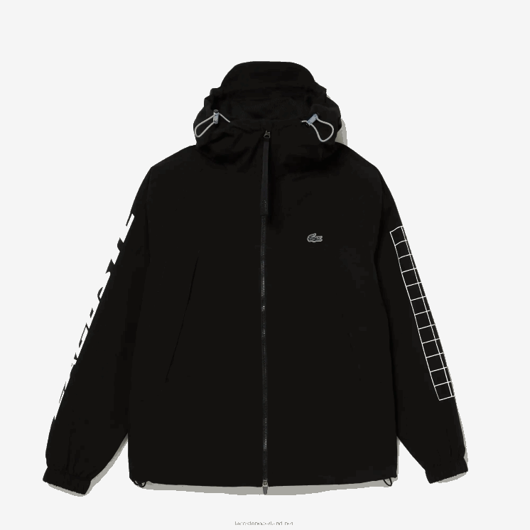 Lacoste twill jack met merknaam 0828H1292 zwart 031 Heren