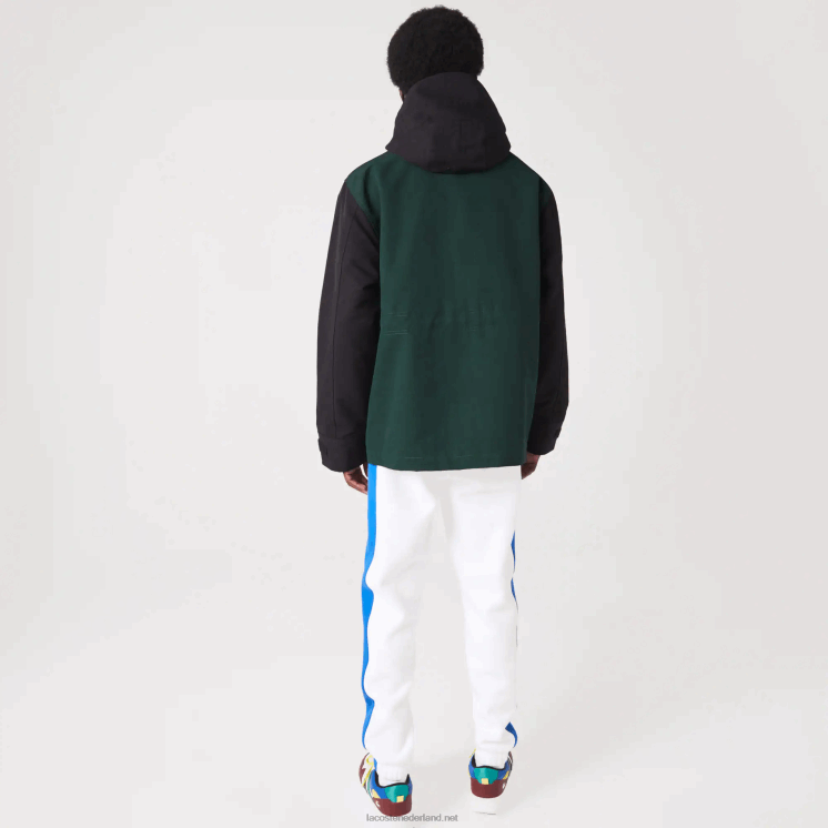 Lacoste waterafstotend colorblock twill jack 0828H1247 zwart blauw groen ndn Heren