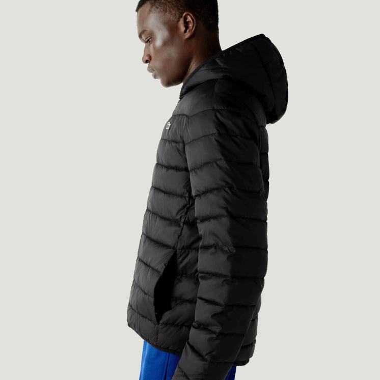 Lacoste waterafstotend gewatteerd sportjack met capuchon 0828H1319 zwart c31 Heren