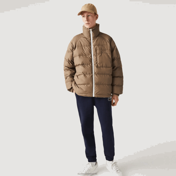 Lacoste waterafstotend omkeerbaar jack 0828H1225 witbeige 7dx Heren