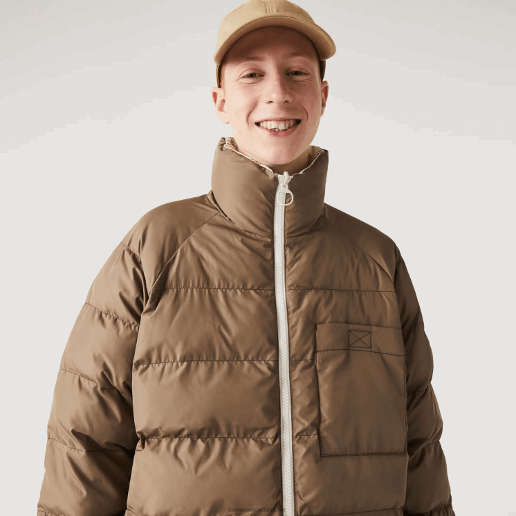 Lacoste waterafstotend omkeerbaar jack 0828H1225 witbeige 7dx Heren