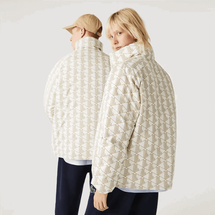 Lacoste waterafstotend omkeerbaar jack 0828H1225 witbeige 7dx Heren