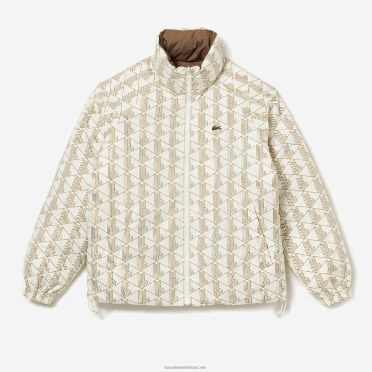 Lacoste waterafstotend omkeerbaar jack 0828H1225 witbeige 7dx Heren