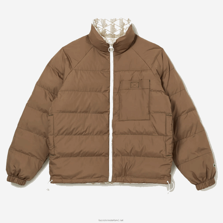 Lacoste waterafstotend omkeerbaar jack 0828H1225 witbeige 7dx Heren
