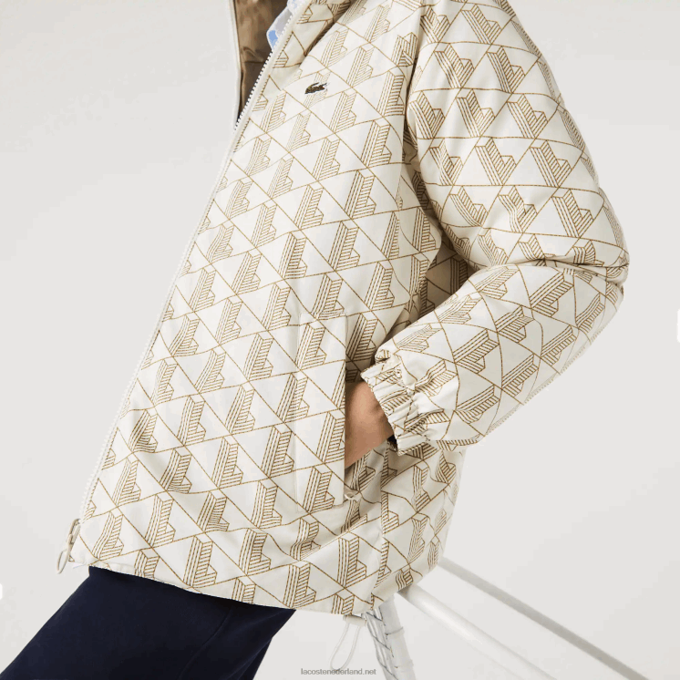 Lacoste waterafstotend omkeerbaar jack 0828H1225 witbeige 7dx Heren