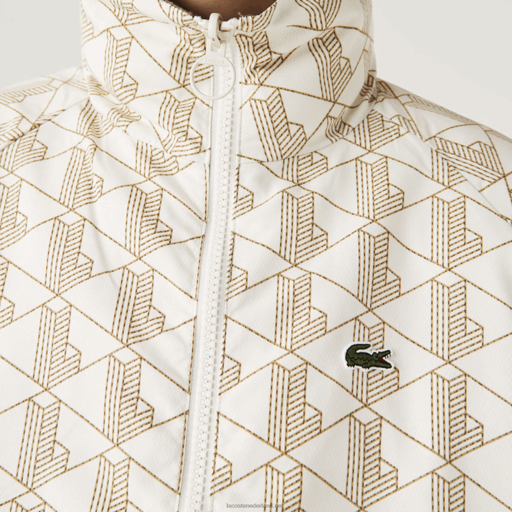 Lacoste waterafstotend omkeerbaar jack 0828H1225 witbeige 7dx Heren