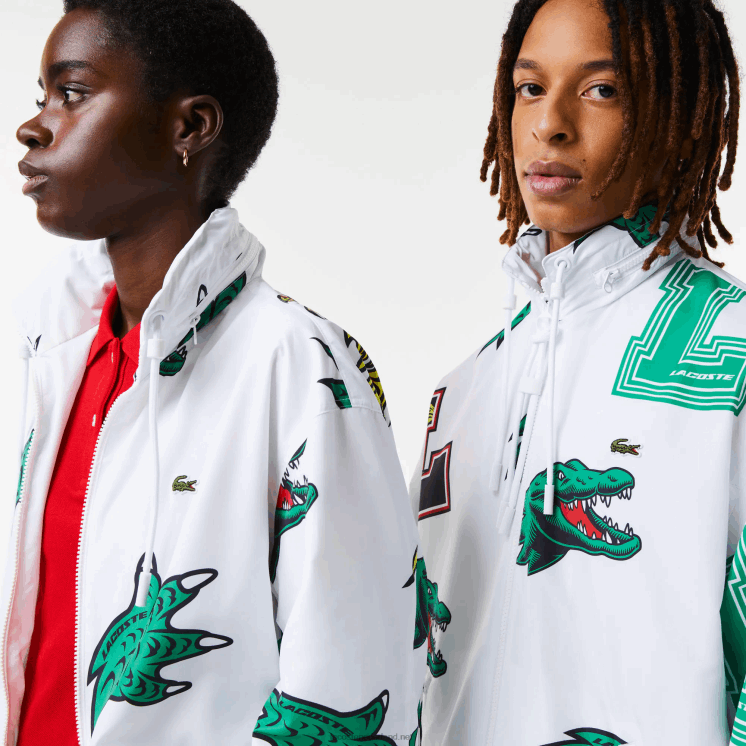 Lacoste waterafstotend tafzijde jack 0828H1245 witte sbh Heren