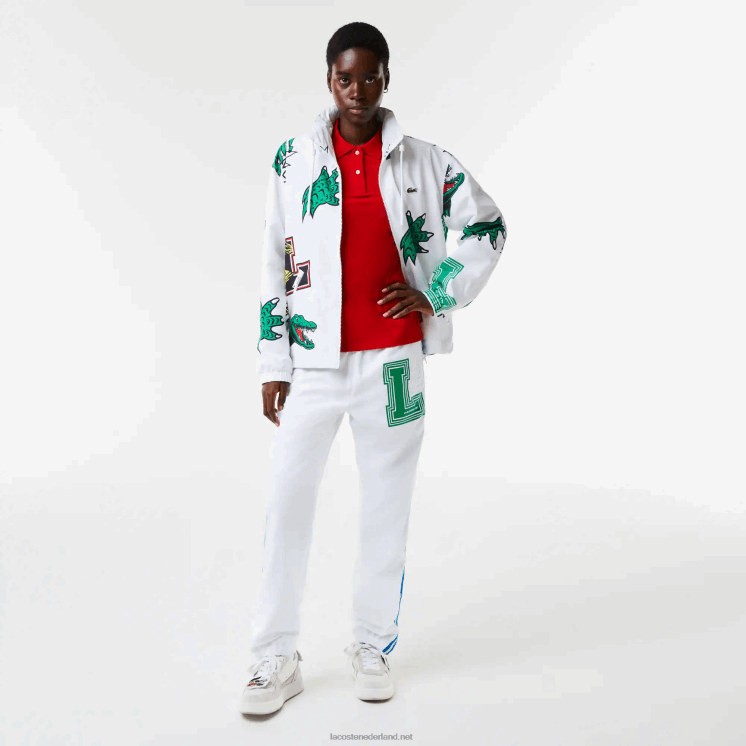 Lacoste waterafstotend tafzijde jack 0828H1245 witte sbh Heren