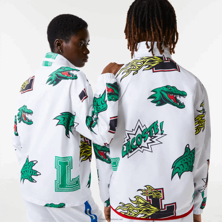 Lacoste waterafstotend tafzijde jack 0828H1245 witte sbh Heren