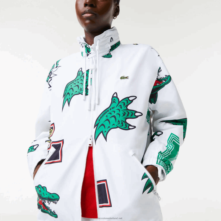 Lacoste waterafstotend tafzijde jack 0828H1245 witte sbh Heren