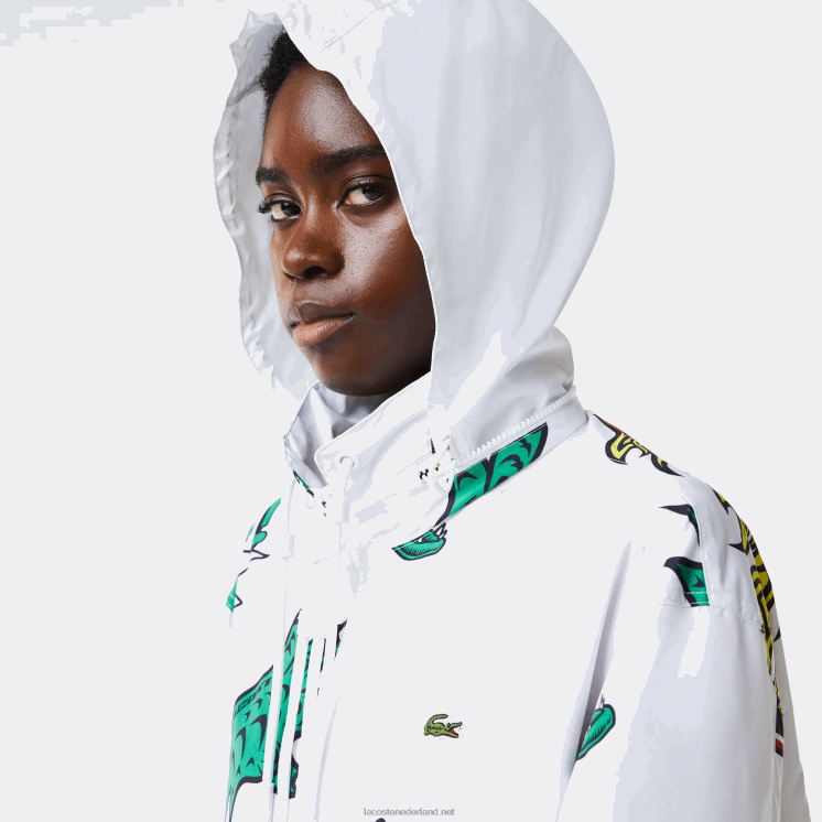 Lacoste waterafstotend tafzijde jack 0828H1245 witte sbh Heren