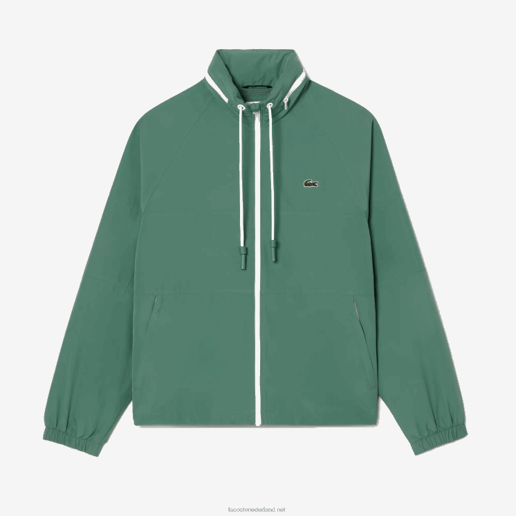 Lacoste waterafstotende jas met afneembare capuchon 0828H390 kaki groen kx5 Heren