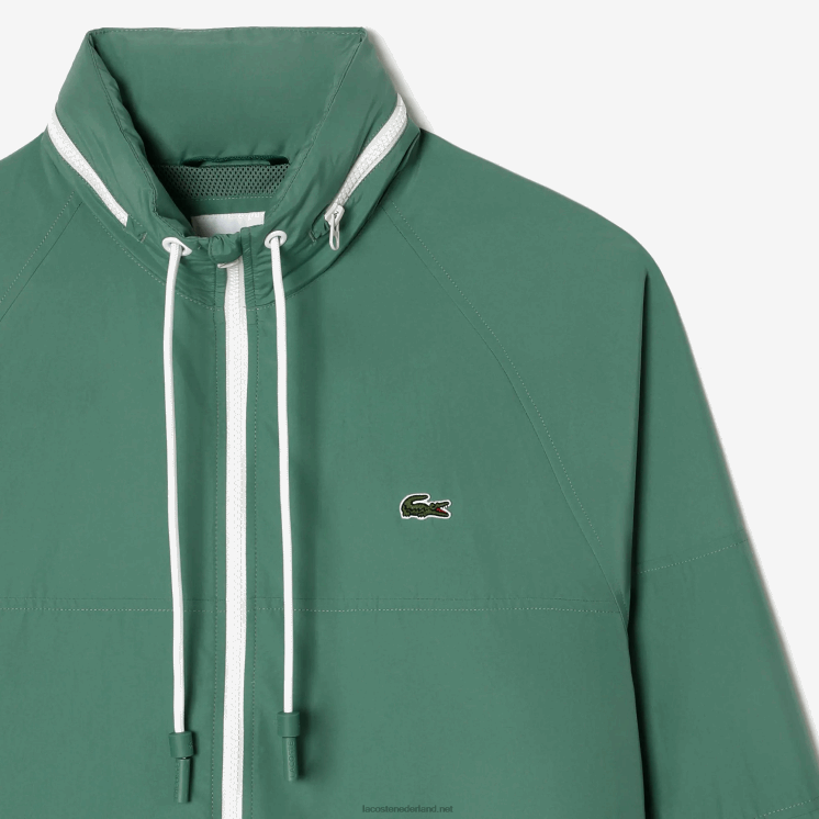 Lacoste waterafstotende jas met afneembare capuchon 0828H390 kaki groen kx5 Heren