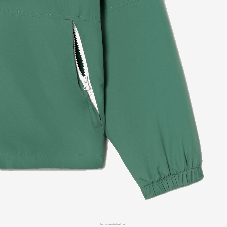 Lacoste waterafstotende jas met afneembare capuchon 0828H390 kaki groen kx5 Heren