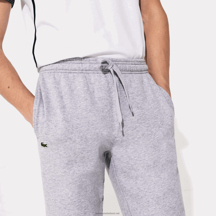Lacoste sport fleece tennis joggingbroek 0828H964 grijze chine ca Heren
