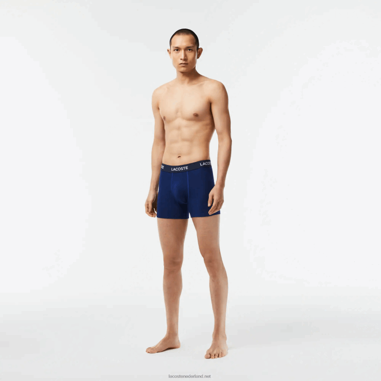 Lacoste Set van 5 boxershorts met logotaille 0828H1398 marineblauw f9f Heren
