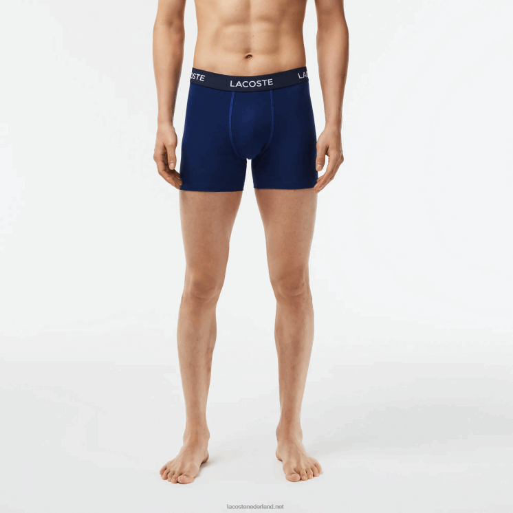 Lacoste Set van 5 boxershorts met logotaille 0828H1398 marineblauw f9f Heren