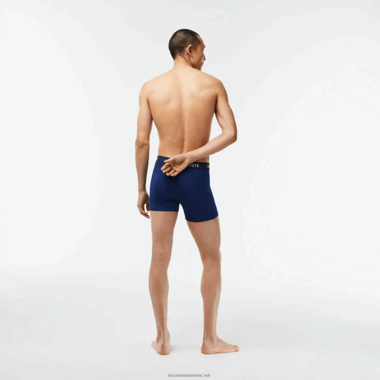 Lacoste Set van 5 boxershorts met logotaille 0828H1398 marineblauw f9f Heren