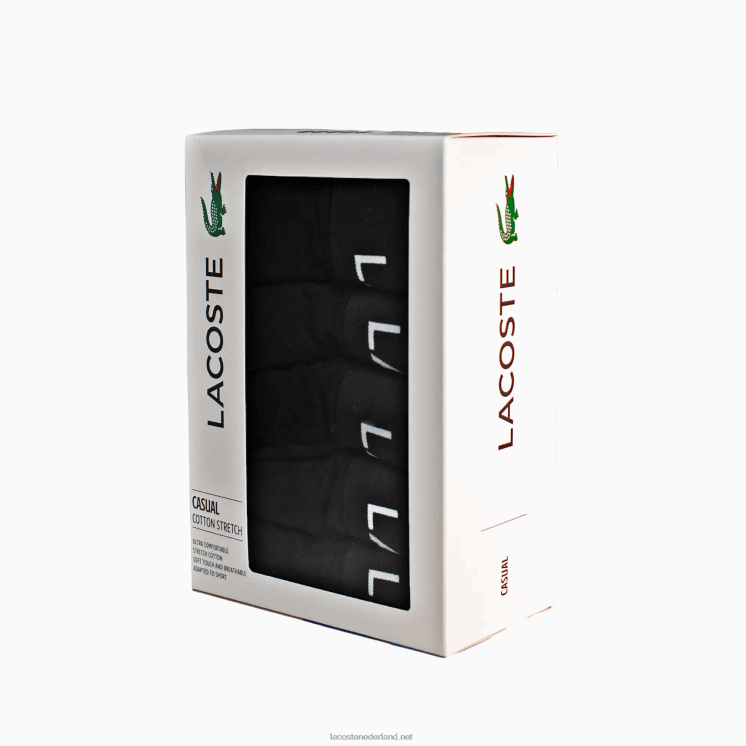 Lacoste Set van 5 boxershorts met logotaille 0828H1399 zwart 031 Heren