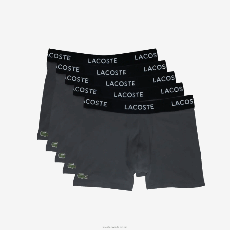 Lacoste Set van 5 boxershorts met logotaille 0828H1400 grijs xb4 Heren