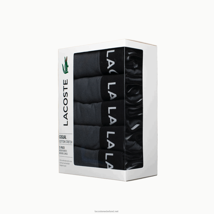 Lacoste Set van 5 boxershorts met logotaille 0828H1400 grijs xb4 Heren