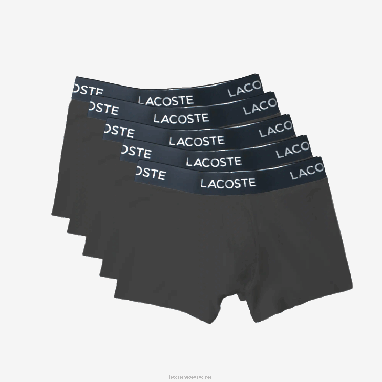 Lacoste Set van 5 boxershorts van stretchkatoen 0828H1414 grijs xb4 Heren