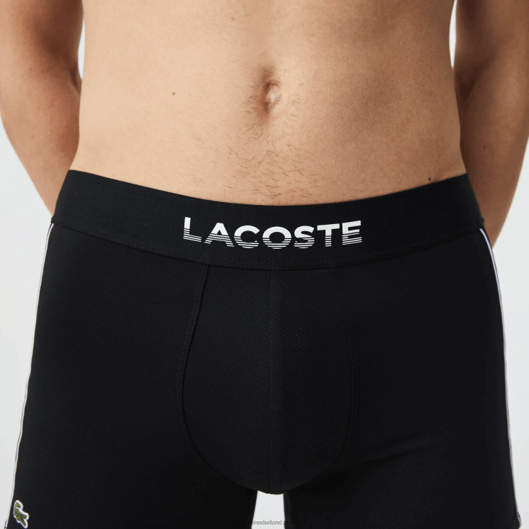 Lacoste ademende technische mesh romp 0828H1557 zwart wit 258 Heren