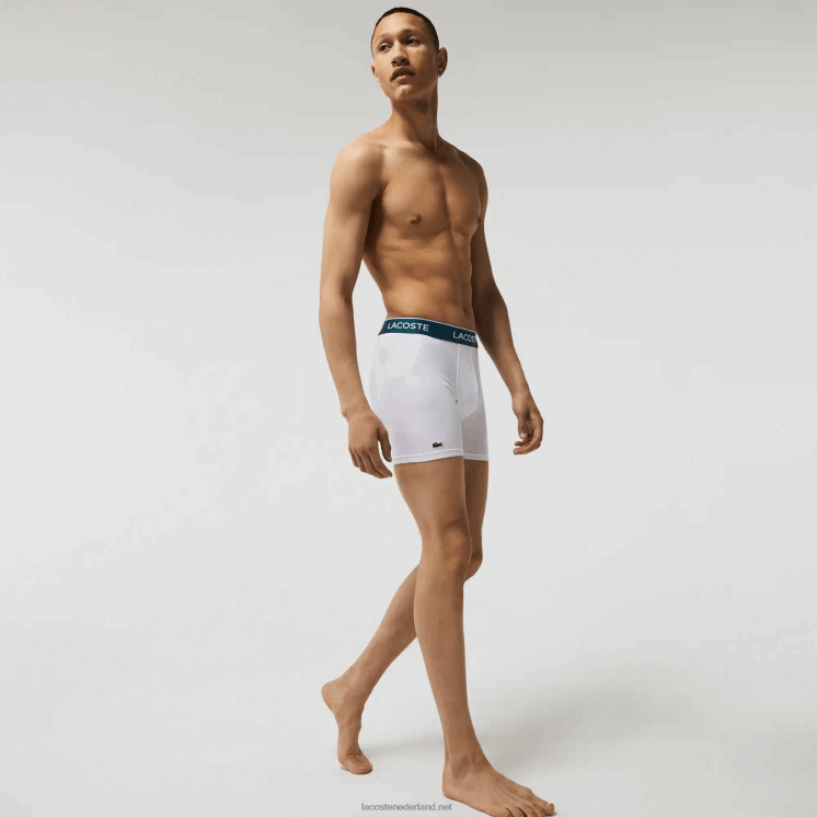 Lacoste boxershort van lang stretchkatoen 3-pack 0828H1405 wit 001 Heren