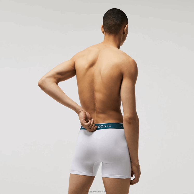 Lacoste boxershort van lang stretchkatoen 3-pack 0828H1405 wit 001 Heren