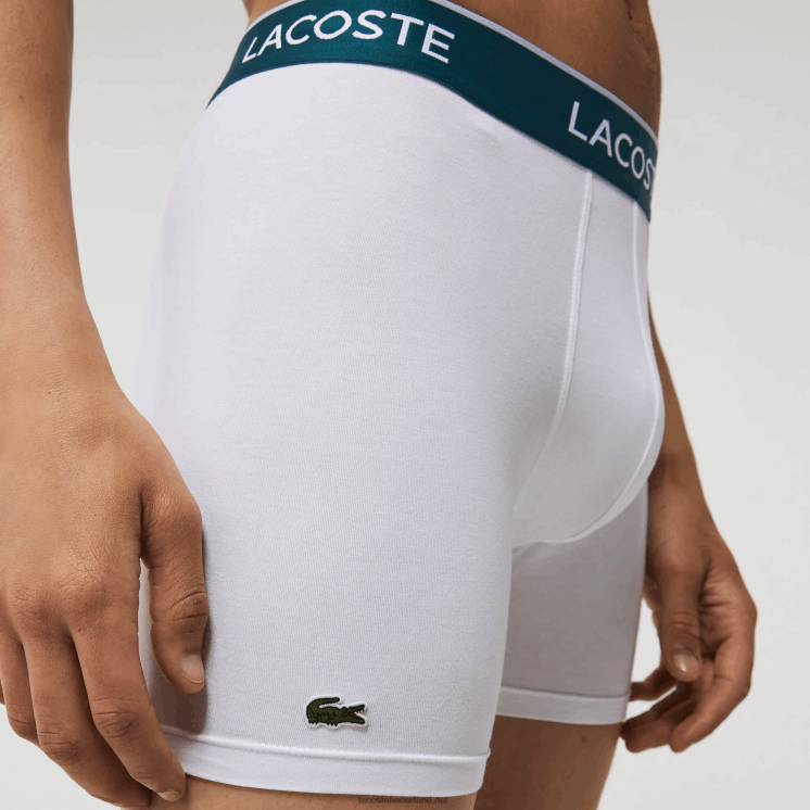 Lacoste boxershort van lang stretchkatoen 3-pack 0828H1405 wit 001 Heren