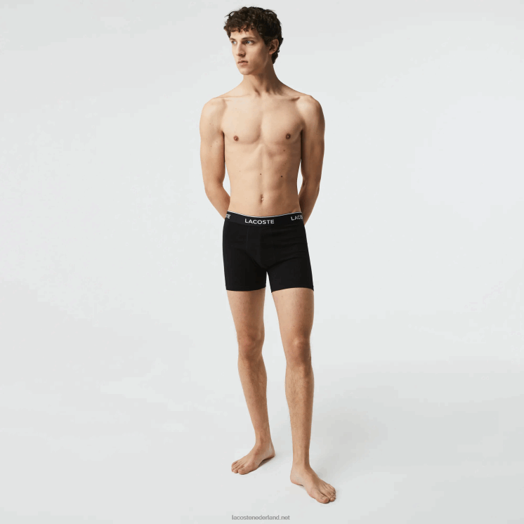 Lacoste boxershort van lang stretchkatoen 3-pack 0828H1406 zwart 031 Heren